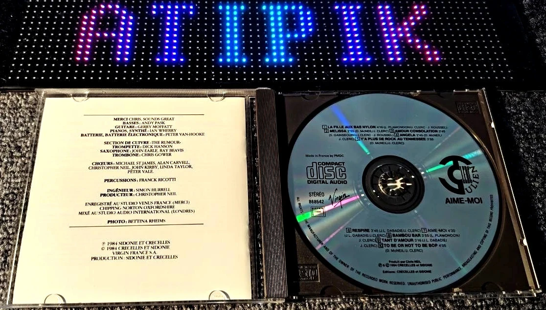 ➿ Julien Clerc "Aime Moi" Cd Virgin 1984 - Collector 41 Ans  – photo 3